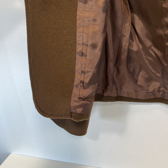 Vintage S & D Chocolate Brown Lined virgin Wool One Button Womens L  Blazer USA - Picture 5 of 8